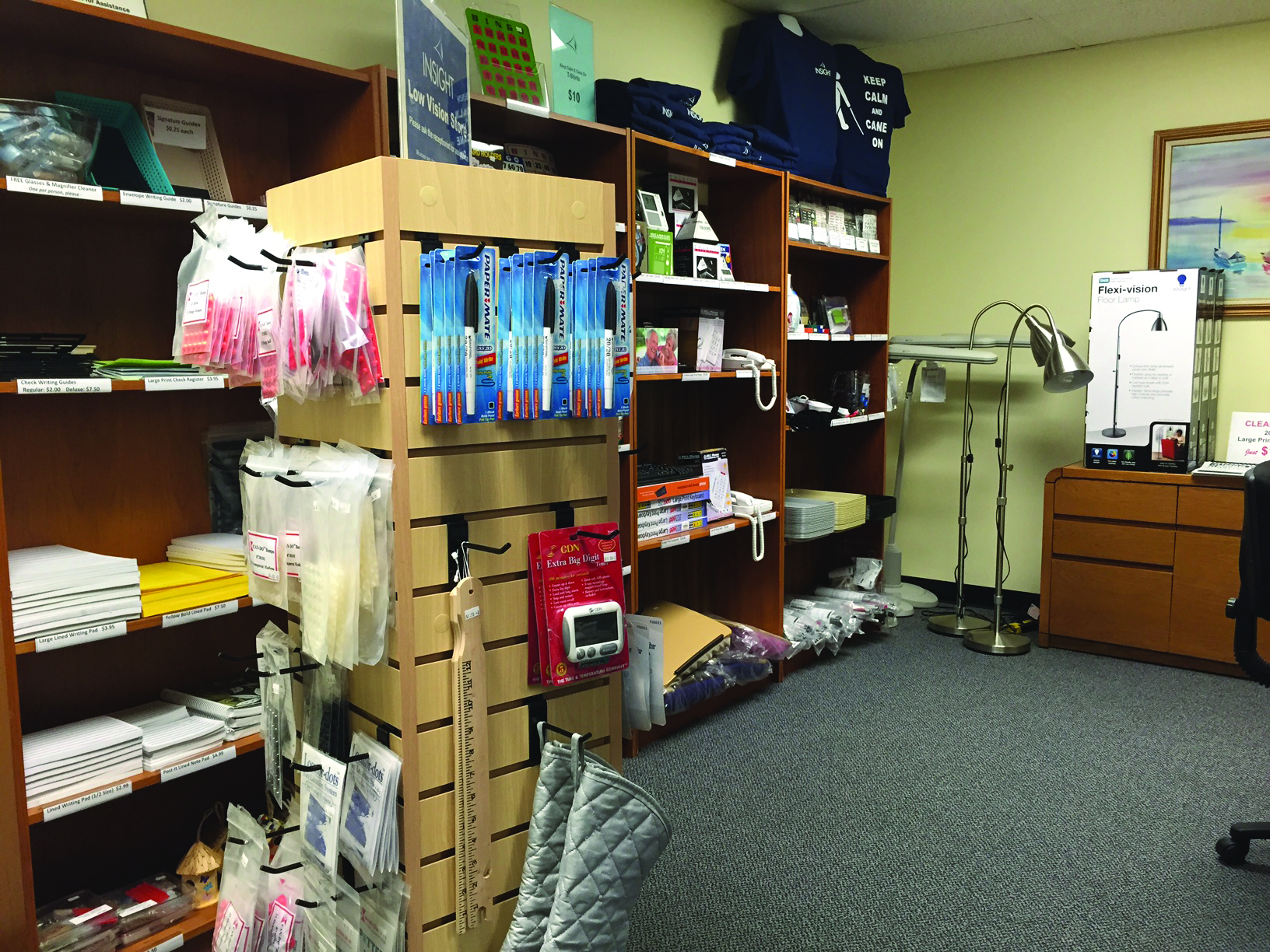 The IN-SIGHT store with a number of low vision products on display.